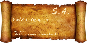 Soós Agapion névjegykártya
